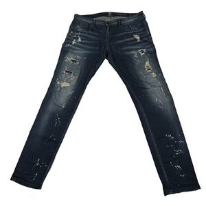 PRPS Windsor Tapered Skinny Fit Jeans Men's Size 38x33 Stretch Paint Distressed